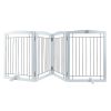 VEVOR Free Standing Dog Gate, 32" H x 96.5" W Freestanding Pet Gate, 4 Panels Foldable Dog Gate for Wide and Narrow Passageways
