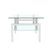 White Coffee Table, Clear Coffee Table, Modern Side Center Tables for Living Room, Living Room Furniture - as picture