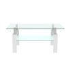 White Coffee Table, Clear Coffee Table, Modern Side Center Tables for Living Room, Living Room Furniture - as picture