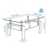 White Coffee Table, Clear Coffee Table, Modern Side Center Tables for Living Room, Living Room Furniture - as picture