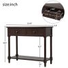 Console Table Traditional Design with Two Drawers and Bottom Shelf (Espresso) - as picture