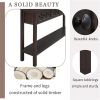 Rustic Entryway Console Table, 60" Long Sofa Table with two Different Size Drawers and Bottom Shelf for Storage (Espresso) - as picture