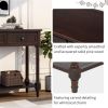 Console Table Traditional Design with Two Drawers and Bottom Shelf (Espresso) - as picture