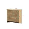 4 Drawers Rattan Cabinet,for Bedroom,Living Room,Dining Room,Hallways,Easy Assembly - as picture
