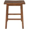 Farmhouse Rustic 2-piece Counter Height Wood Kitchen Dining Stools for Small Places, Walnut - as picture