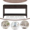 Rustic Entryway Console Table, 60" Long Sofa Table with two Different Size Drawers and Bottom Shelf for Storage (Espresso) - as picture