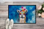 Hippie Animal Llama Doormat Front Door Mat Indoor Outdoor Rugs for Entryway, Non Slip Washable Low Pile, 24H X 36W