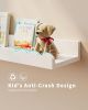 Children's room bookshelf, set of 4 white floating shelves, fan-shaped design, suitable for children's bedrooms, nurseries, and playrooms. - White